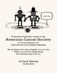 Geek Wedding Love Machine Donation Cards