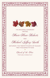 Maple Leaf Pattern Wedding Programs