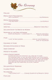 Maple Leaf Pattern Wedding Programs