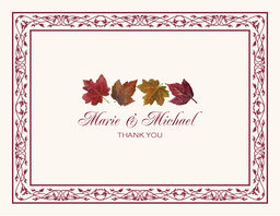 Maple Leaf Pattern Thank You Notes