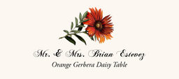 Orange Gerbera Daisy Place Cards