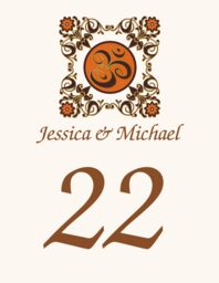 Paisley Arabesque Om Table Numbers