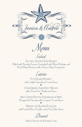 Paisley Starfish Monogram Wedding Menus