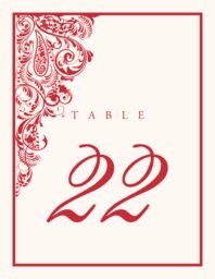 Paisley Power Corner Table Numbers