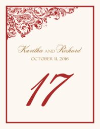 Paisley Power Corner Table Numbers