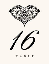 Paisley Power Heart Table Numbers