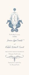 Paisley Seahorse Monogram Wedding Programs