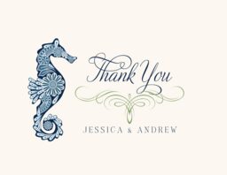 Paisley Seahorse Thank You Notes