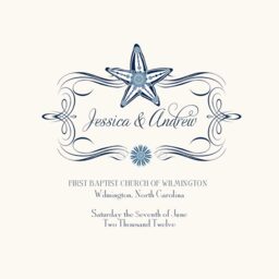 Paisley Starfish Monogram Wedding Programs