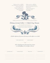 Paisley Palm Tree Wedding Certificates
