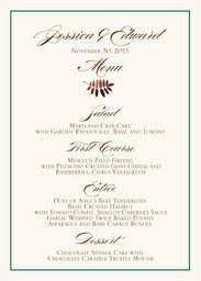 Peaceful Autumn  Wedding Menus