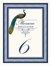 Peacock Flourish  Table Numbers