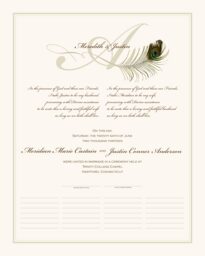 Peacock Feather Flourish Wedding Certificates