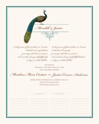 Peacock Flourish  Wedding Certificates