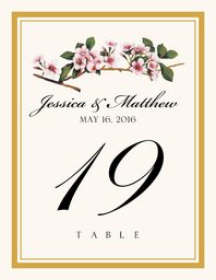 Cherry Blossoms Table Numbers