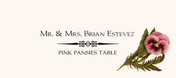 Pink Pansies Place Cards