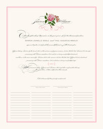 Pink Tea Rose Wedding Certificates
