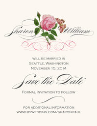 Pink Tea Rose  Save the Dates