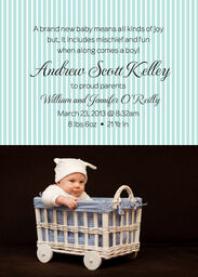 Pinstripes Birth Announcements