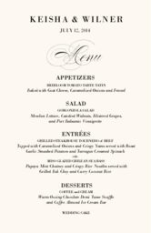 Poem Script Monogram Wedding Menus