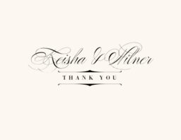 Poem Script Monogram  Thank You Notes