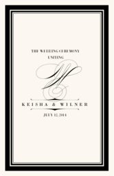 Poem Script Monogram Wedding Programs