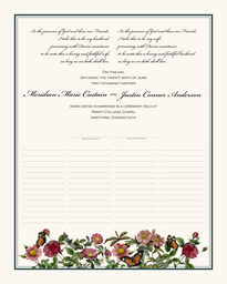 Rose Garden Wedding Certificates