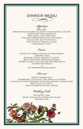 Rose Garden 01 Wedding Menus