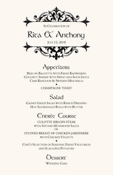 Royal Lion Wedding Menus