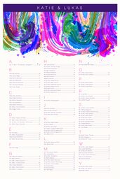 Royal Blue & Purple Colorful Abstraction Seating Charts