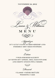 Seashell Scallop Swirl  Wedding Menus
