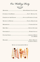Seashell Scallop Swirl  Wedding Programs