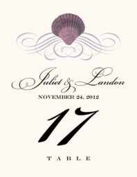 Seashell Scallop Swirl Table Numbers