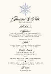 Snowflake 03 Wedding Menus