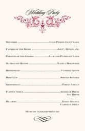 Song  Wedding Programs