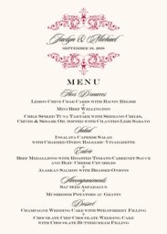 Song Wedding Menus