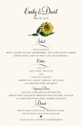 Sunflower Wedding Menus