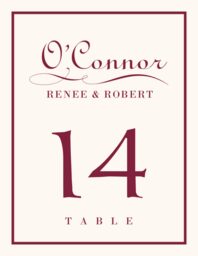 Typo Upright Monogram 28 Table Numbers