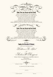 Victorian Flourish Bodini  Wedding Certificates