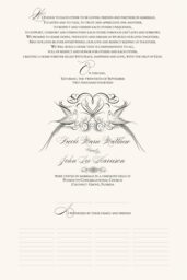 Two Flourish Birds Heart Wedding Certificates