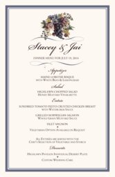 Blue Grapes and Chicory  Wedding Menus