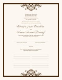 Emerson Vintage Top & Bottom  Wedding Certificates