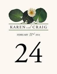 Water Lily Patch Table Numbers