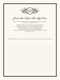 Curly Sue Vintage Monogram Wedding Certificates