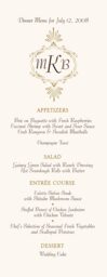 Carmine Tango Monogram  Wedding Menus