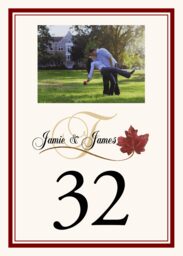 Fall in Love Table Numbers