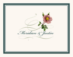 Wild Pink Rose Swirl  Thank You Notes