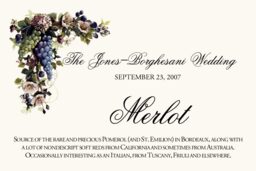 Green and Blue Grapes Wine Trivia Memorabilia Cards