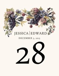 Blue Grapes Cascade Table Numbers