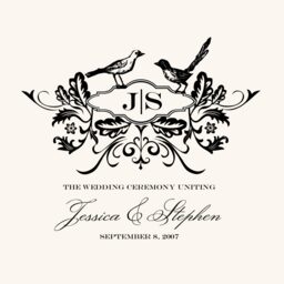 Woodcut Birds Square Wedding Program Wedding Programs